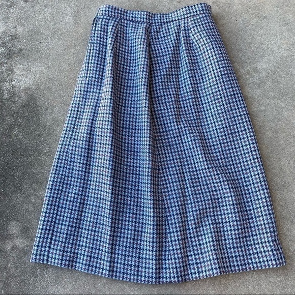Orvis Vintage Wool Plaid Houndstooth Skirt - Picture 5 of 7